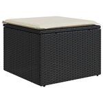 vidaXL Salon de jardin 7 Pièces avec coussins noir résine tressée