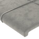 vidaXL Tête de lit à LED Gris clair 147x16x118/128 cm Velours