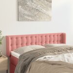 vidaXL Tête de lit avec oreilles Rose 147x16x78/88 cm Velours