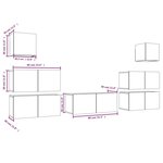 vidaXL Ensemble de meubles TV 7 Pièces Sonoma gris Bois d'ingénierie