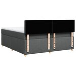 vidaXL Sommier à lattes de lit avec matelas Gris foncé 180x200cm Tissu