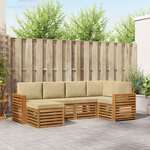 vidaXL Ensemble de canapés d'extérieur 6 pc Naturel et Beige Polyester