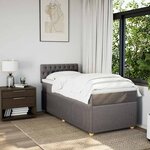 vidaXL Sommier à lattes de lit avec matelas Taupe 90x190 cm Tissu