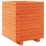 vidaXL Jardinière cire marron 40x40x49 5 cm bois de pin massif