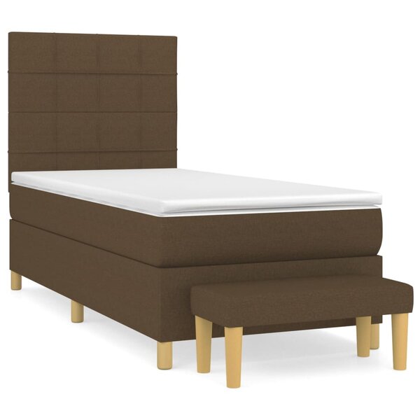 vidaXL Sommier à lattes de lit avec matelas Marron foncé 90x200 cm