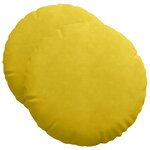 vidaXL Coussins de siège 2 pc Velours Jaune Ø50 x 19 cm