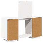 vidaXL Ensemble de coiffeuse avec LED Blanc Bois de pin solide