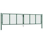 vidaXL Portail en treillis de jardin acier 390x75 cm vert