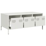vidaXL Table basse blanc 101 5x50x43 5 cm acier laminé à froid