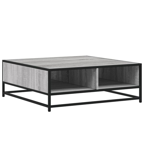 vidaXL Table basse sonoma gris 80x80x30 cm bois d'ingénierie et métal