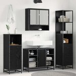 vidaXL Cabinet de salle de bain Chêne noir 35 x 37.5 x 166 cm