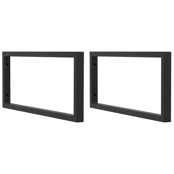 vidaXL Supports d'étagères pour lavabo 2 Pièces noir rectangulaire acier