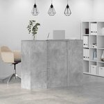 vidaXL Bureau de réception gris béton 135x50x103 5cm bois d'ingénierie