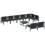 vidaXL Ensemble de canapé de jardin 9 Pièces Anthracite Acier