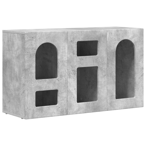 vidaXL Buffet Gris béton 100 x 35 x 59 cm Bois d'ingénierie