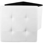 Pouf coffre pliable pu assise capitonnée