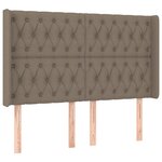vidaXL Tête de lit à LED Taupe 147x16x118/128 cm Tissu