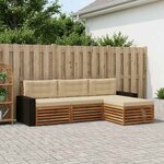 vidaXL Ensemble de canapés d'extérieur 4 Pièces Naturel et Beige