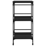 vidaXL Chariot de cuisine noir 60 5x50x105 cm bois d'ingénierie