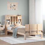 vidaXL Lit bibliothèque sans matelas 90x190 cm bois de pin massif