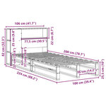 vidaXL Lit bibliothèque sans matelas blanc 100x200 cm bois massif