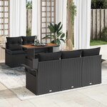 vidaXL Ensemble de canapé de jardin 6 Pièces Noir 100 x 55 x 73 cm