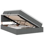 vidaXL Lit de rangement LED avec matelas Gris foncé 140 x 200 cm Tissu