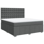 vidaXL Sommier à lattes de lit avec matelas Gris foncé 180x200cm Tissu