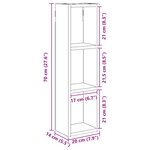 vidaXL Armoire murale de salle de bain Chêne artisan 20 x 14 x 70 cm