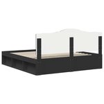 vidaXL Cadre de lit avec tête de lit Noir 200 x 200 cm Pin massif