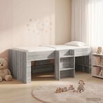 vidaXL Cadre de Lit Élevé pour Enfants 2 Pièces Sonoma gris 90 x 200 cm