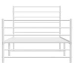 vidaXL Cadre de lit métal avec tête de lit/pied de lit blanc 90x200 cm