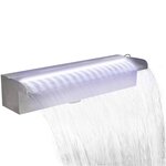 Lame d'eau rectangulaire à LED 45 cm en acier inoxydable pour piscine