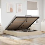 VidaXL Cadre de lit ottoman sans matelas crème 180x200 cm tissu