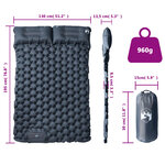 vidaXL Matelas de camping autogonflant avec oreillers 2 personnes gris
