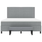 vidaXL Lit à ressorts avec matelas Gris clair 180 x 200 cm tissu