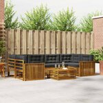 vidaXL Ensemble de canapés d'extérieur 7 Pièces Naturel et Anthracite