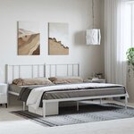 vidaXL Cadre de lit métal sans matelas et tête de lit blanc 183x213 cm