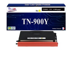 T3AZUR -Toner compatible avec Brother TN900 (TN900Y) pour Brother HL-L9200CDWT  HL-L9300CDWTT  MFC-L9550CDWT - Jaune