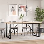 vidaXL Table à manger cadre en O 180x90x75 5 cm bois pin massif acier