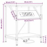 vidaXL Cabinet de chevet 2 Pièces Chêne fumé 38 x 30 x 48 cm