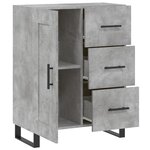 vidaXL Buffet gris béton 69 5x34x90 cm bois d'ingénierie
