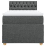 vidaXL Sommier à lattes de lit et matelas Gris foncé 90x190 cm Tissu