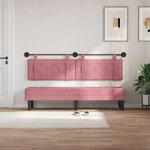 vidaXL Tête de lit suspendue Avec lumière LED Rose Velours
