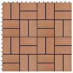 vidaXL Carreau de terrasse 11 Pièces Marron 30 x 30 cm WPC