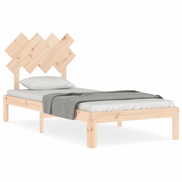 vidaXL Cadre de lit avec tête de lit 90x200 cm bois massif