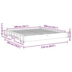 vidaXL Cadre de lit sans matelas 200 x 200 cm en bois massif de chêne