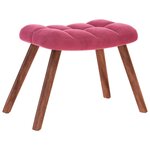 vidaXL Chaise de relaxation avec tabouret Bordeaux Velours