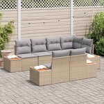 vidaXL Ensemble de canapé de jardin 7 Pièces beige et gris clair