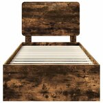 vidaXL Cadre de lit Chêne fumé 100 x 200 cm Pin massif